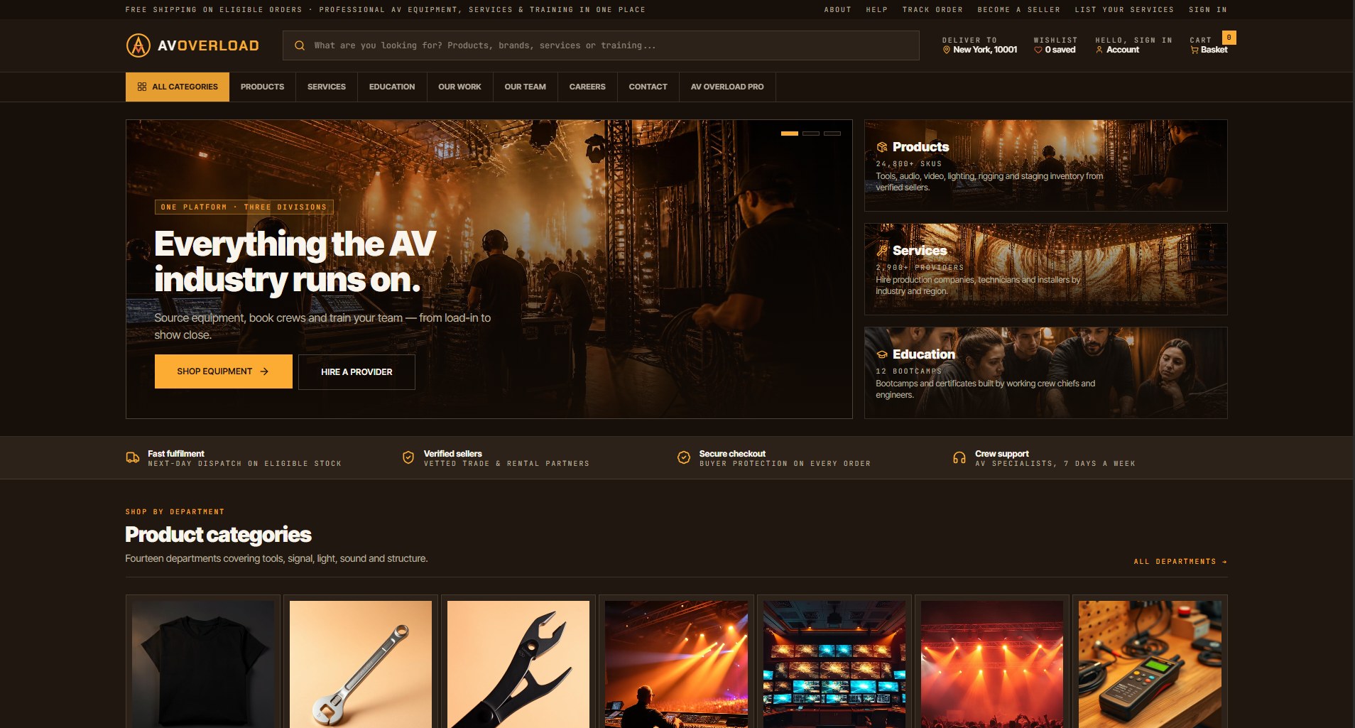 AV Overload website homepage